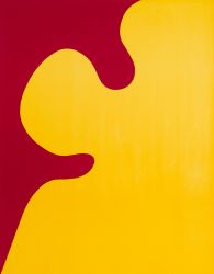 ARP Jean | Feuille jaune sur rouge